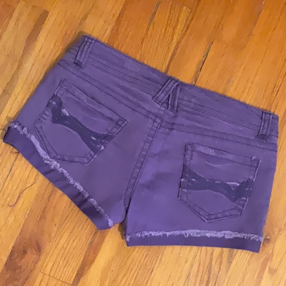 Wallflower Purple Jean Shorts - Picture 4 of 5